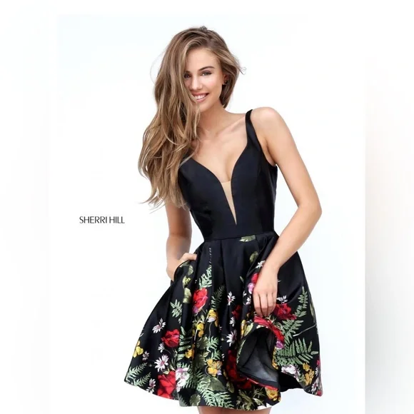 Sherri Hill | Dresses | Sherri Hill Red And Yellow Fit And Flare Prom Dress  | Poshmark